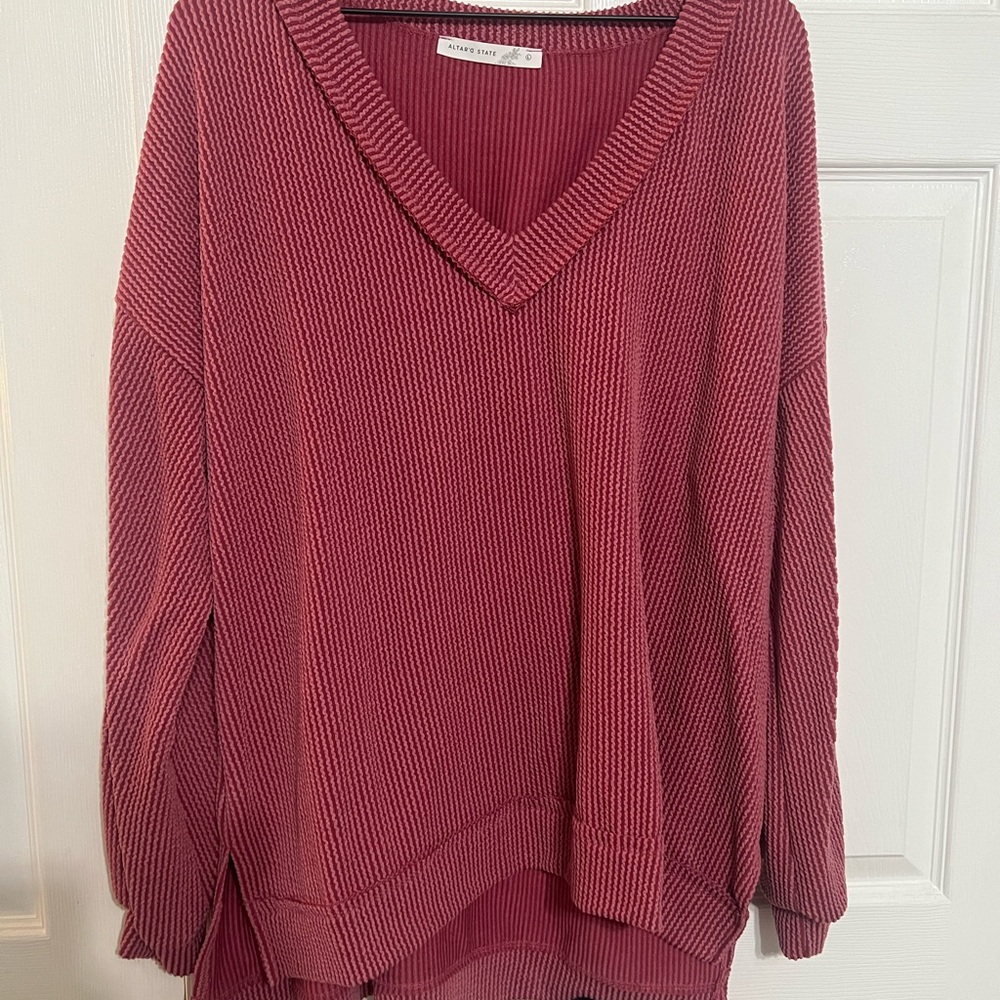 NWT Altar’d State Fallon Ribbed Tunic Top